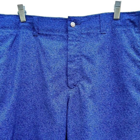 Callaway Shorts Men’s Sz 36 Blue with Black Tweed Flat Front Deep Front Pockets - Picture 7 of 11